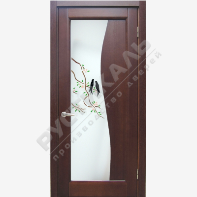 Композиция Сакура с ласточками в двери Модерн модель 7